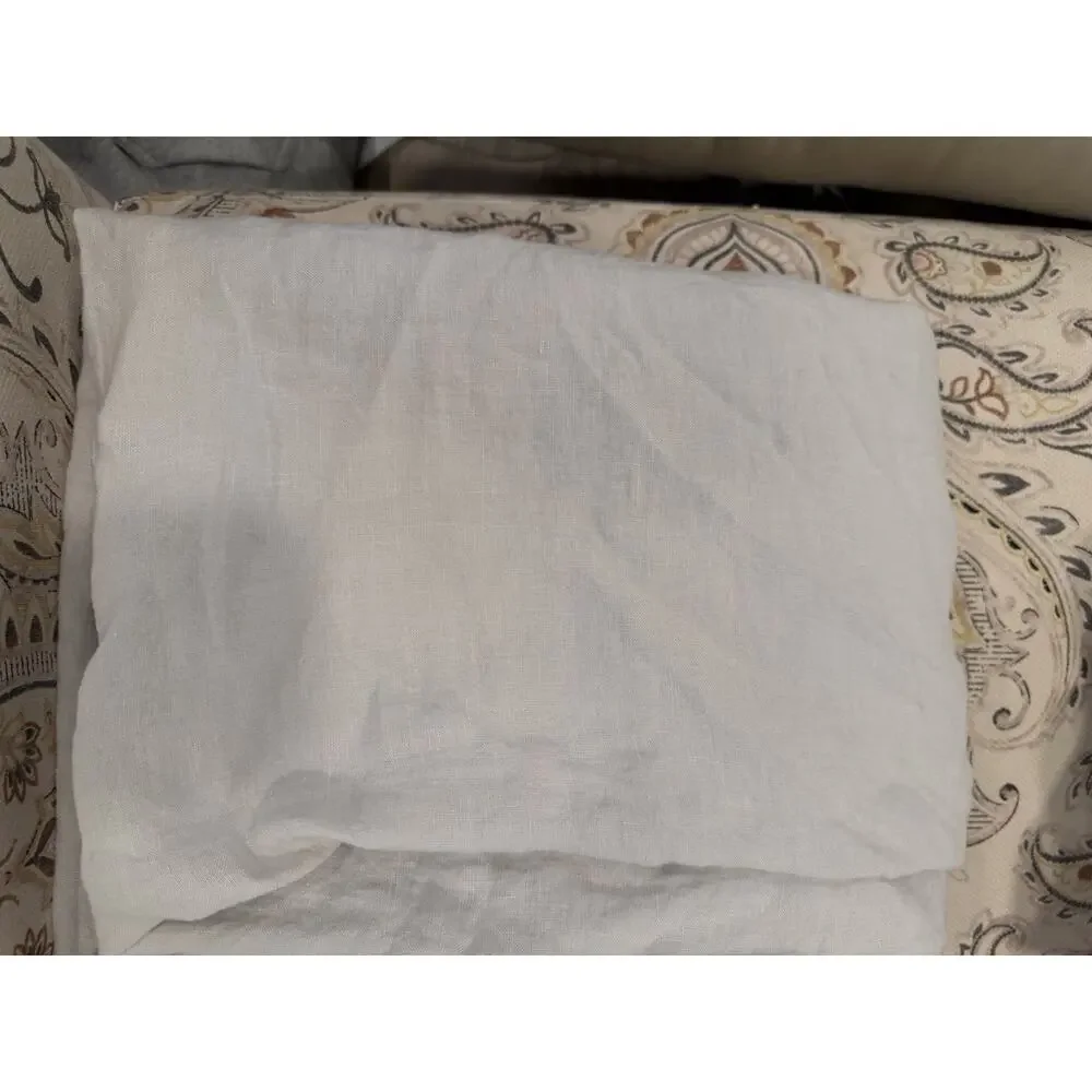 Parachute King/cal King Grey Linen Flat Sheet NEW